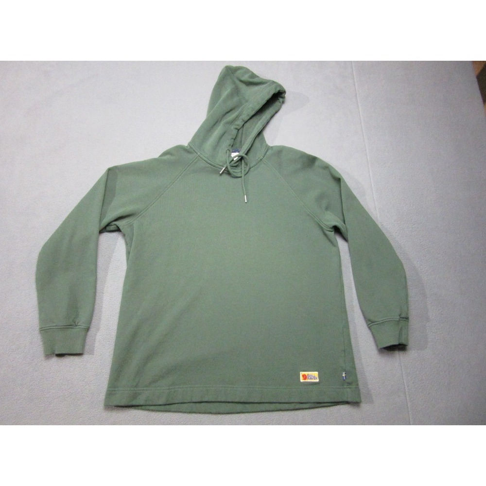 Fjallraven Hoodie Womens Large Green Vardag Patch Logo Outdoor Hiking Casual